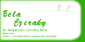 bela cziraky business card
