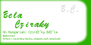 bela cziraky business card